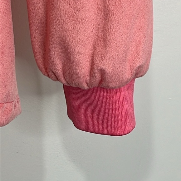 Oversized Blanket Sweatshirt Hoodie Pink Velvet and White Faux Sherpa OSFM - Picture 5 of 16